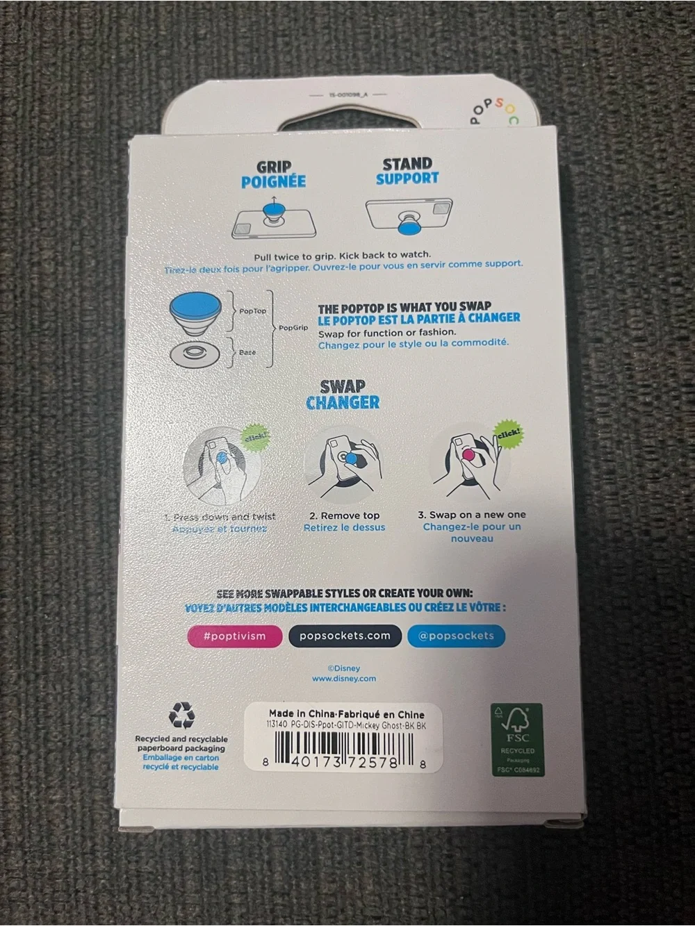 PopSockets PopGrip Disney Glow-in-the-Dark Ghost Mickey Mouse